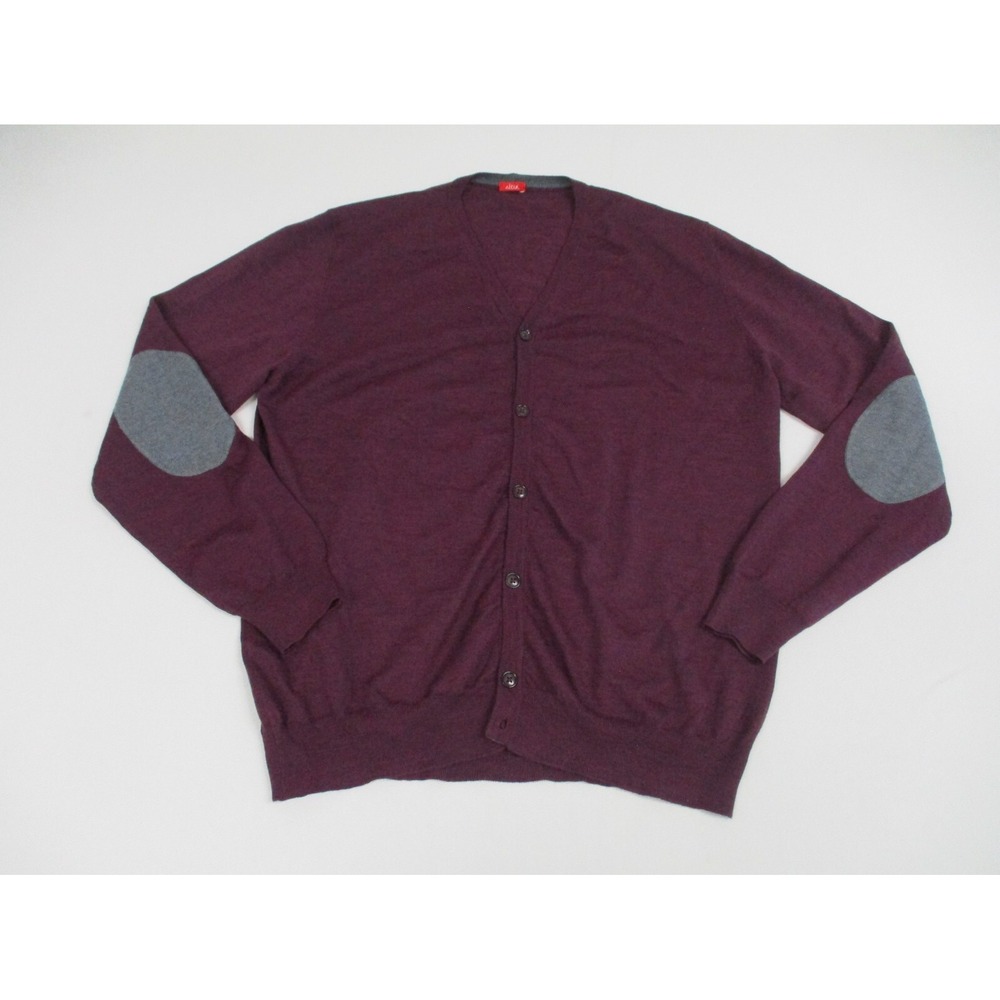 Altea Sweater Men's 3XL Purple Button Cardigan Lana Wool Knit Italy